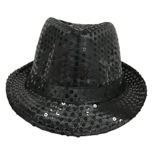 Black Sequin Fedora (Each)
