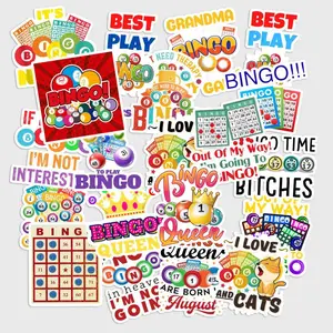 Sticker Pack 20 pcs Bingo Night Stickers, Lucky Number Game Vinyl Decals