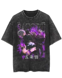 "LIMITLESS POWER" - Sat-Ojo - JJK Anime Vintage \ Acid Washed T-Shirt LII