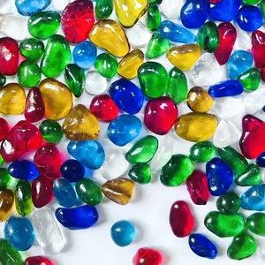 0.89LB Colorful Aquarium Glass Stones Sea Glass Pebbles for Fish Tanks Decorations Aquarium Gravel Fish Tank Rocks, Glass Gems Stones Beads Pebbles Rock Sand Vase Filler Fish Turtle Tank Decoration