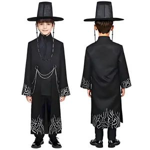 Viral TikTok KPop Christmas Costume for Boys | Saja Jinu Demon Hunter Full Cosplay Set with Robe & Hat | Halloween, Holiday Party & Concert Performance Outfit