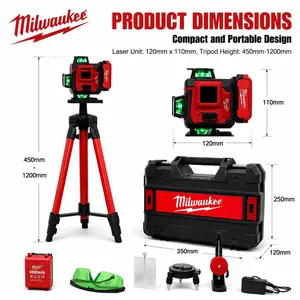 Milwaukee 16-Line Green Laser Level | Self-Leveling Laser Tool for Construction Renovation Flooring Installation task repair home