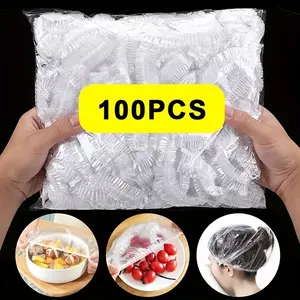 100pcs Vibrant Disposable Cling Film Covers - Food Grade Plastic, Colorful Waste-Free Protection, Perfect for Kitchen, Picnics & BBQs, Plastic Covers for Food