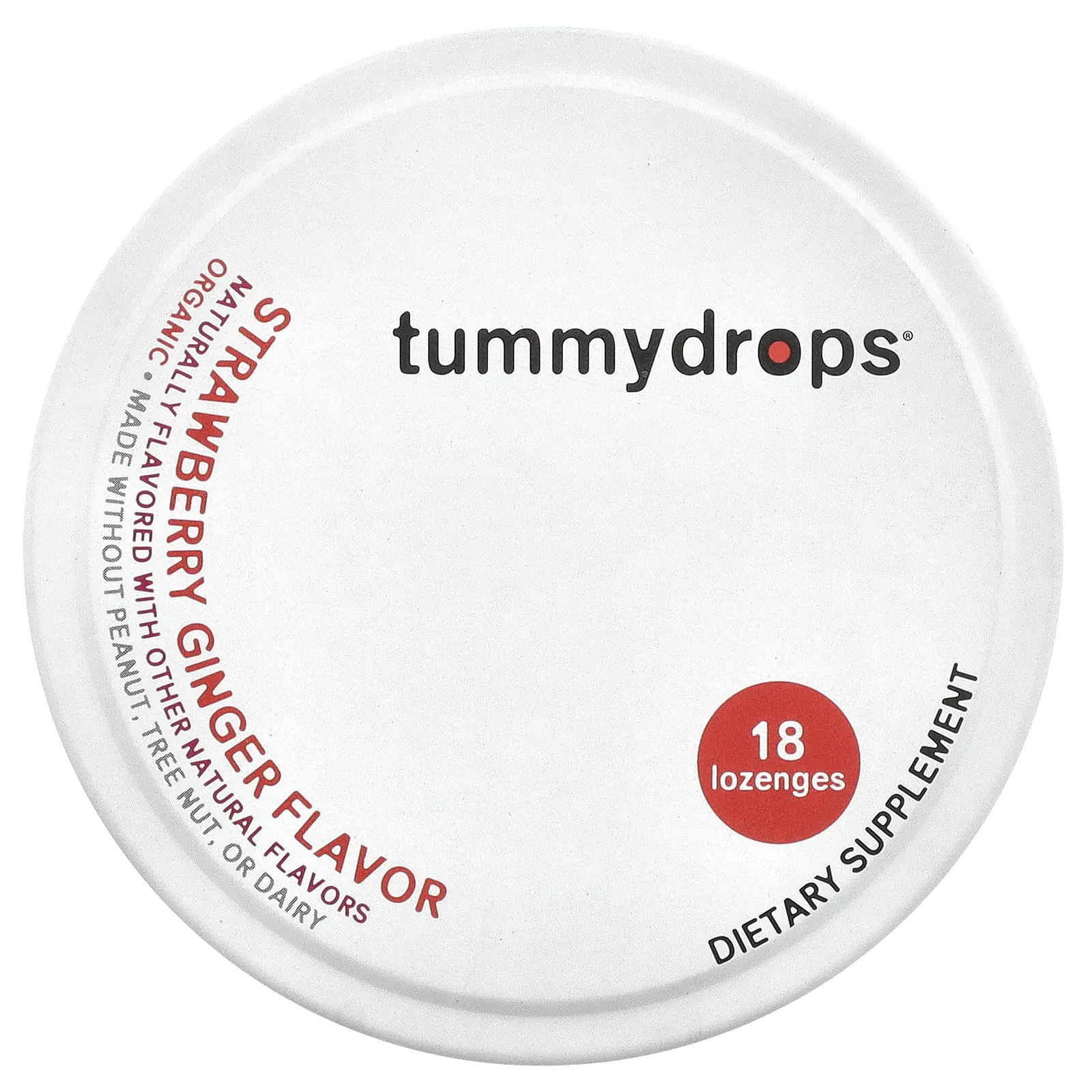 Tummydrops Organic Drops, Strawberry Ginger , 18 Lozenges