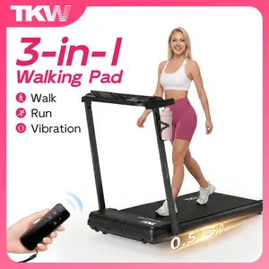 TKW 3-in-1WalkingVibration pad，Lightweight Under DeskWalking pad , Low-Noise Motor Walking Pad,with  Remote Control & Wheels for Easy mobility, LED Display