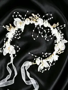 New High-End Handmade Sweet Floral Headband with Pearl, Tiara, Perfect for Birthday, Party, Wedding, Festival Accessories