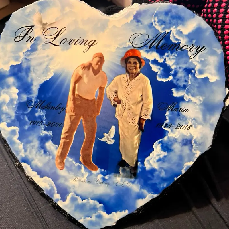 Custom Memorial Heart Photo Slate – Personalized In Loving Memory Keepsake