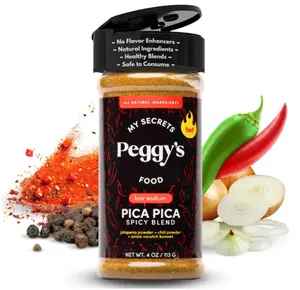 My Secrets Peggy's Food Pica Pica Spicy Blend - Premium Spice Mix with Jalapeño & Scotch Bonnet - 4 Oz