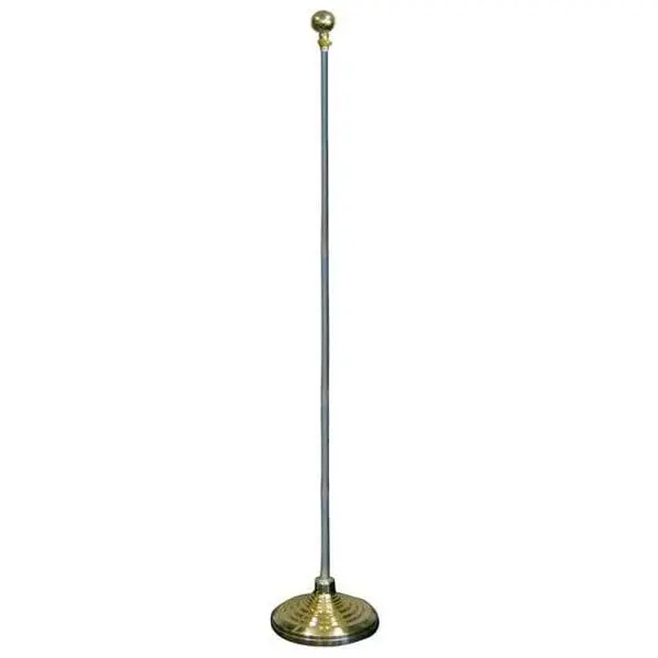 8ft Adjustable Aluminum Flag Pole Kit - Reflective Gold Plastic Base, Gold Ball Top, for Indoor Home Improvement & Garden Decor Use, Reflective Gold Finish