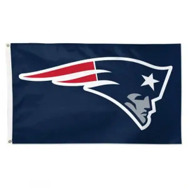 Patriots Football Team Single Flag with Team Logo - 60x90 cm/2x3 ft Durable Fade-Resistant Machine-Washable Lightweight Polyester Banner, Vivid Print Hand-Held Collectible for All Ages, Party Decoration
