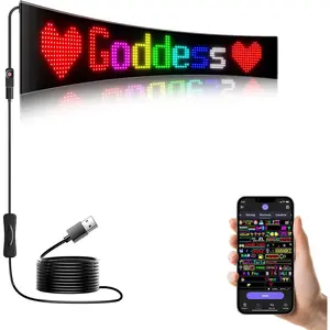 LED Sign - APP Control DIY Programmable Custom Sign  Flexible USB 5V 2A LED Open Sign Scrolling&Stationary Display for Window Ads,Parties Weddings Store Bar Hotel