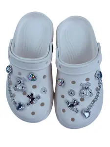 Cute Cartoon Shoe Accessories Set, Chain Bear Adorable Shoe Buckle, Fun Decorative Clips for All Seasons, Perfect for Stylish