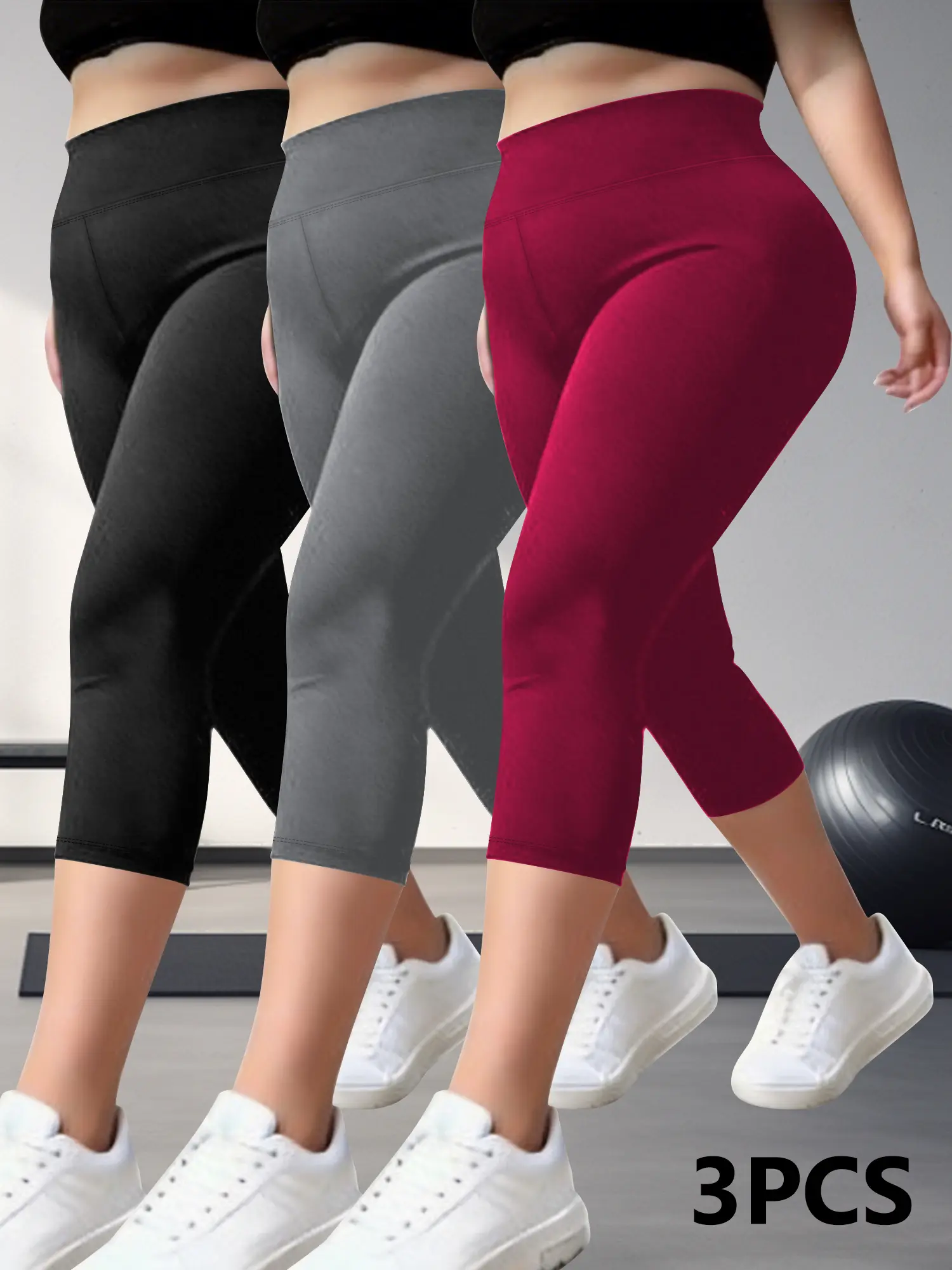[Clearance]Women's Solid Color Sports Leggings with Side Pockets, Breathable Fitness Capris, Tummy Control Skinny Pants, Comfortable Athleisure Leggings for Yoga Gym Workout, Ladies Sportswear for Indoor & Outdoor Wear Athletic Trousers