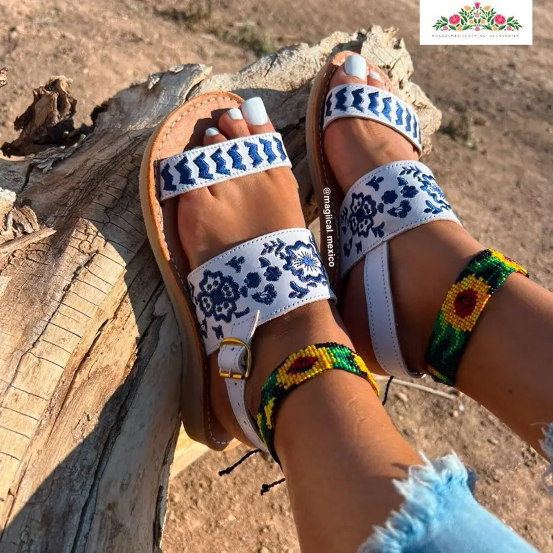 Huarache shoe for woman open toes  / huarache sandal talavera style /white leather huaraches for woman/boho hipie sandals woman