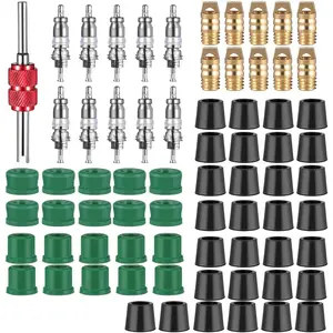71 count Yellow Jacket HVAC Hose Gasket, Air Conditioning Valve Core Kit Repair Tool, 10 count Valve Cores, 50 count Hose Gaskets, 10 count Valves