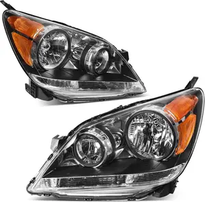 YITAMOTOR Headlights Assembly Headlamps Compatible with 2005-2007 Odyssey Passenger and Driver Side Black Housing Amber Reflector