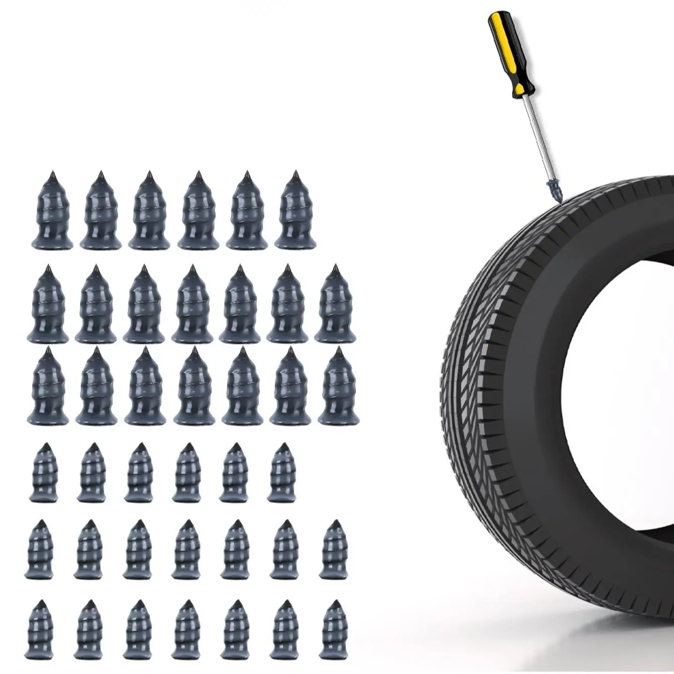40pcs Car Tire Repair Nails Kit, Vacuum Tyre Mending Nail Repair Nails, Car Truck Tire Puncture Repair Tool Set, Car Products, Auto Accessories, Car R