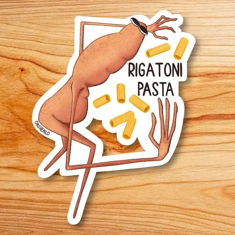 Marcus VRchat Life Is Just Rigatoni Pasta Noodles Worm Fanart Stickers