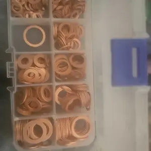 Copper Flat Washer, O-shaped Sealing Washer, Oil Seal Gasket, Flat Washer for Car Engine, Auto Parts