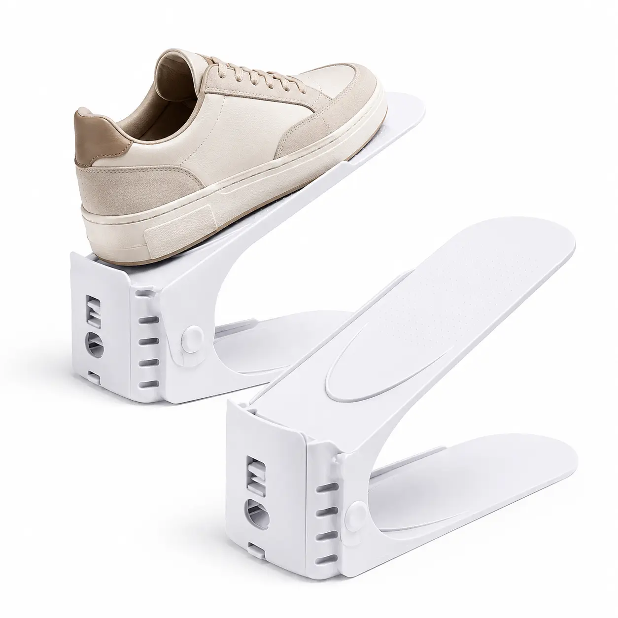Double-Layer Shoe Organizer Rack – Expand Your Closet Space Instantly | Adjustable Shoe Storage Holder for Heels, Sneakers & Flats