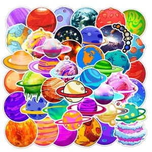 Cartoon Planet Pattern Sticker, Colorful Self Adhesive Decor Paper, Decor Sticker for Gift Greeting Card Water Bottle Laptop Phone, Graphic Decal, Stickers Kit