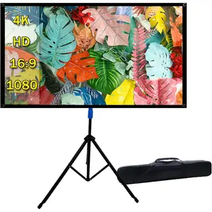 Projector Screen with Stand Outdoor 60 inch 4K  1.5- Wrinkle-Resistant Movie Screen, 160? Viewing Angle, Projection Screen for Movie Night and Indoor ?60in?
