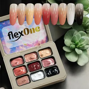 FlexOne 9 watercolor Pat Pat Ombre Gel Set palette or Nail Art ombre gel nail gel painting thick gel
