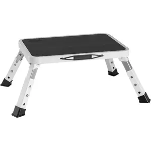 Portable folding ladder stool, Portable collapsible stool with durable steel steps and reinforced frame, stability, ideal for home and outdoor camping, compact design, easy to store and transport, tool for reaching items