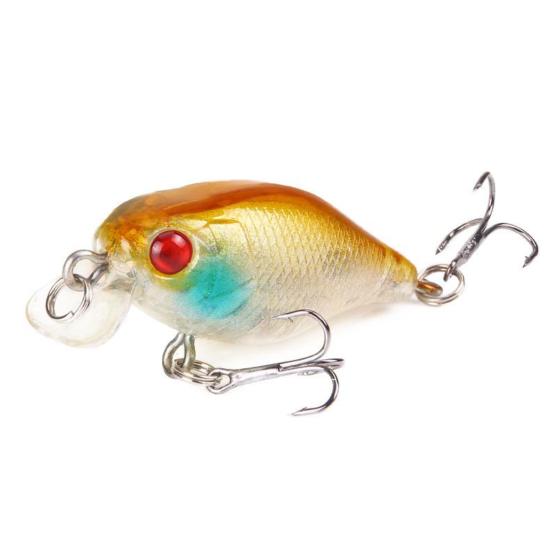 「SW」 5-Pack Mini Crankbaits - 1.57inch/4.6g Realistic Wobbling Lures with Treble Hooks, 5 Vibrant Colors for Bass & Trout