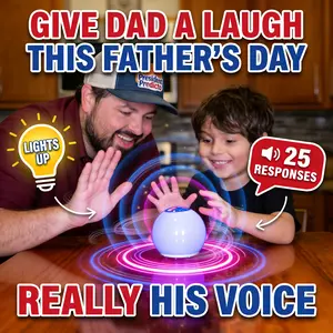 Predicto Talking Fortune Telling Ball - Funny Fathers Day Gift for Dad - Motion Activated with 25 Hilarious Answers in a Real Voice - Color Changing LED Crystal Ball & Spooky Music - Funny Gag Gift for Men Women Teens - Novelty Toy