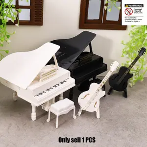 Piano & Chair & Cello Set, Miniature Music Set, 1 Box Miniature Dollhouse Furniture Accessories, Birthday Gift for Boys & Girls