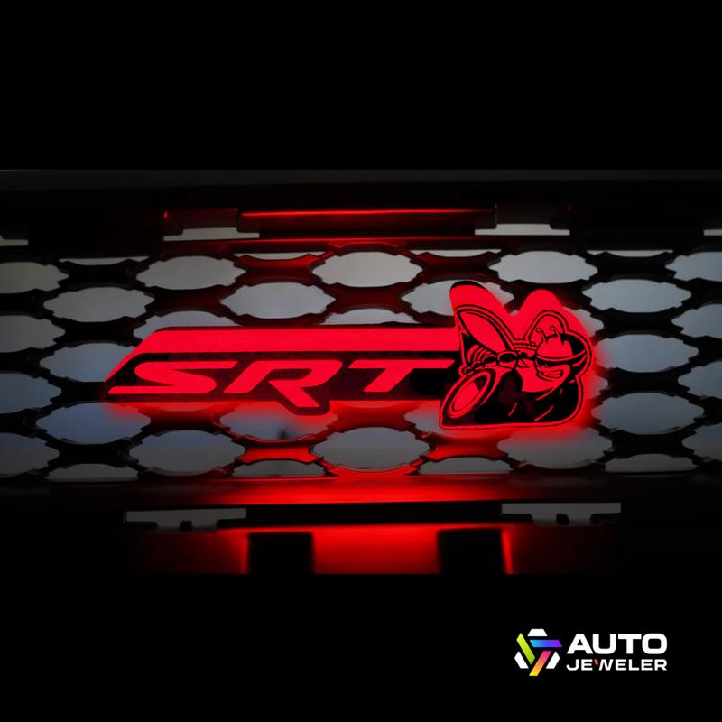Dodge SRT Scat Bee LED Grille Emblem — RGB Flow-Series, Frosted Lens, App + Remote (Dual Control)