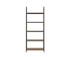 Elegant Decor AF12230NAT 71 in. Billie Wide 5 Shelf Wood Veneer & Iron Shelving Unit