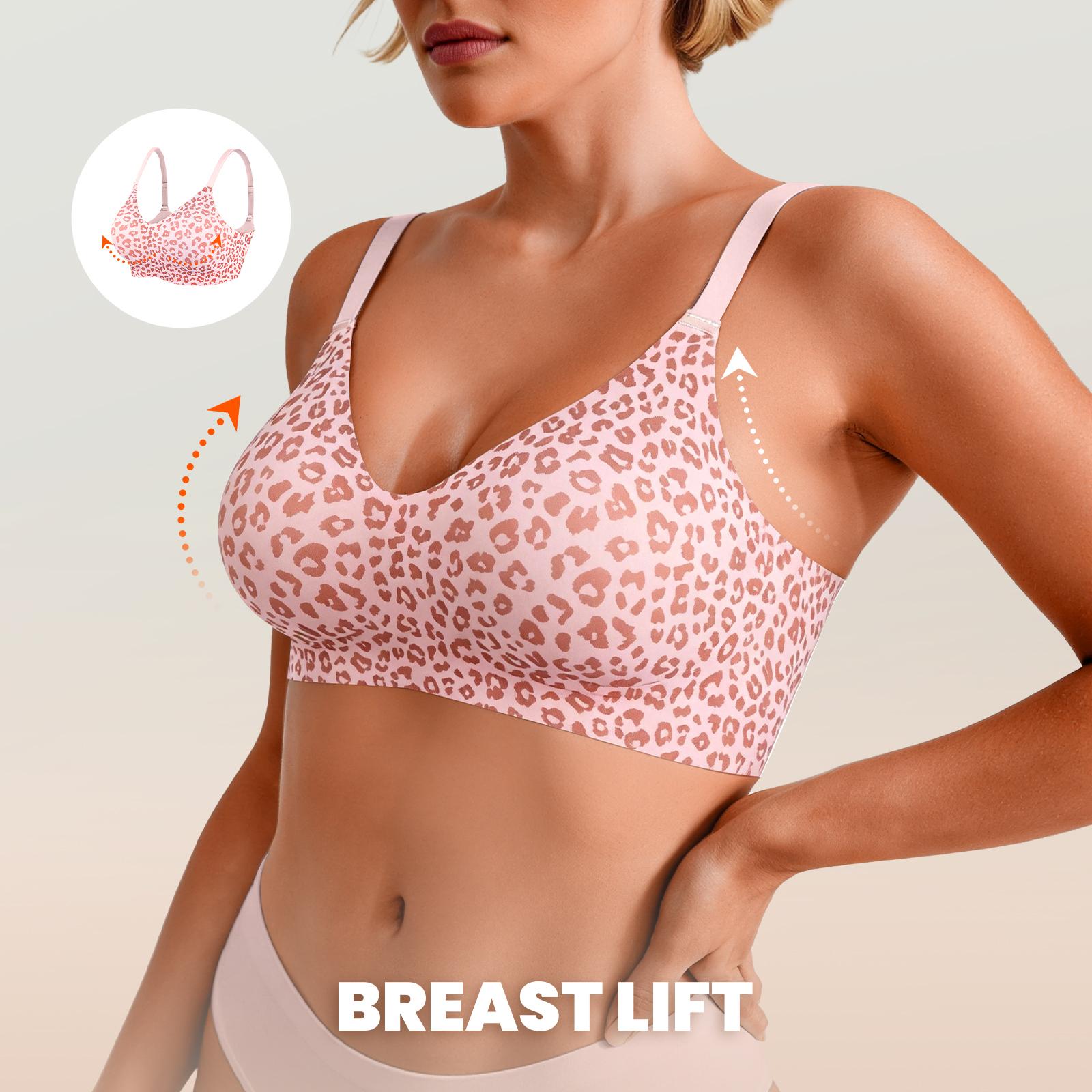 OEAK｜Jelly Bra, Leopard Print, Wireless Bras, Seamless Bra, Natural Lift & Buttery Soft