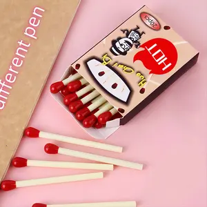 Creative Atomic Pencil, 20pcs/box Cute Cartoon Pattern Matchstick Shaped Ballpoint Pen, Writing Pen for Office School Student