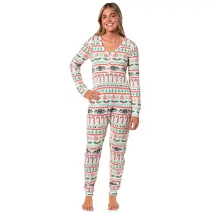 Friends TV Show Ugly Christmas Sweater Womens Pajamas One Piece Footless Sleeper