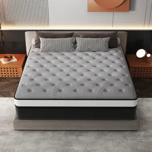 MULINATURE 12" 14" Gel Memory Foam Mattress Hybrid Spring Twin Full Queen King Size Bed In A Box Medium Firm Comfort Body Support​ Black Gray Mattresses