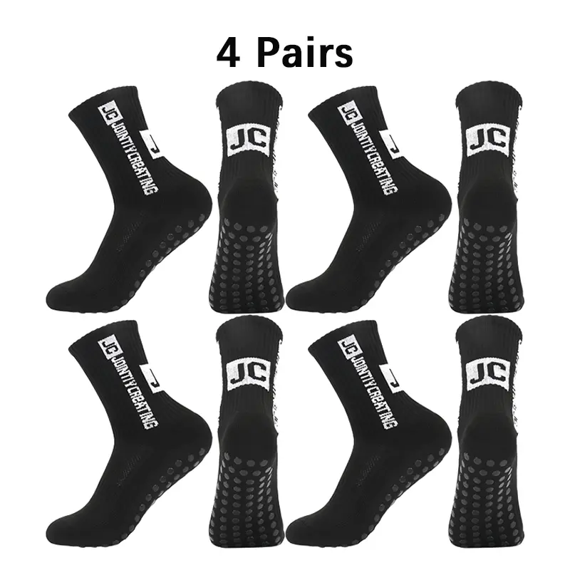 4 Pairs Men's Socks - Anti Slip Athletic Socks for Men, Women & Kids, Grip Socks, Non-Slip