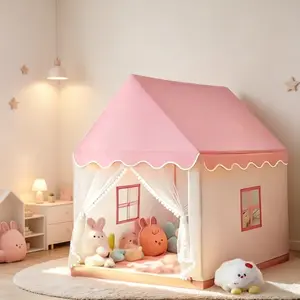 Fairy Tale Castle Tent, Foldable Portable Outdoor Play Tent, Pretend Play House for Boys and Girls, Perfect for Birthday, Christmas, Halloween & Thanksgiving Gifts, No Accessories and Lights
