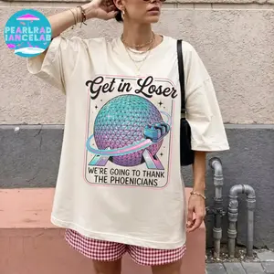Retro Spaceship Earth Epcot Inspired T-Shirt, Get in Loser Theme Park Tee, Thank The Phoenicians Matching Family Vacation Shirts