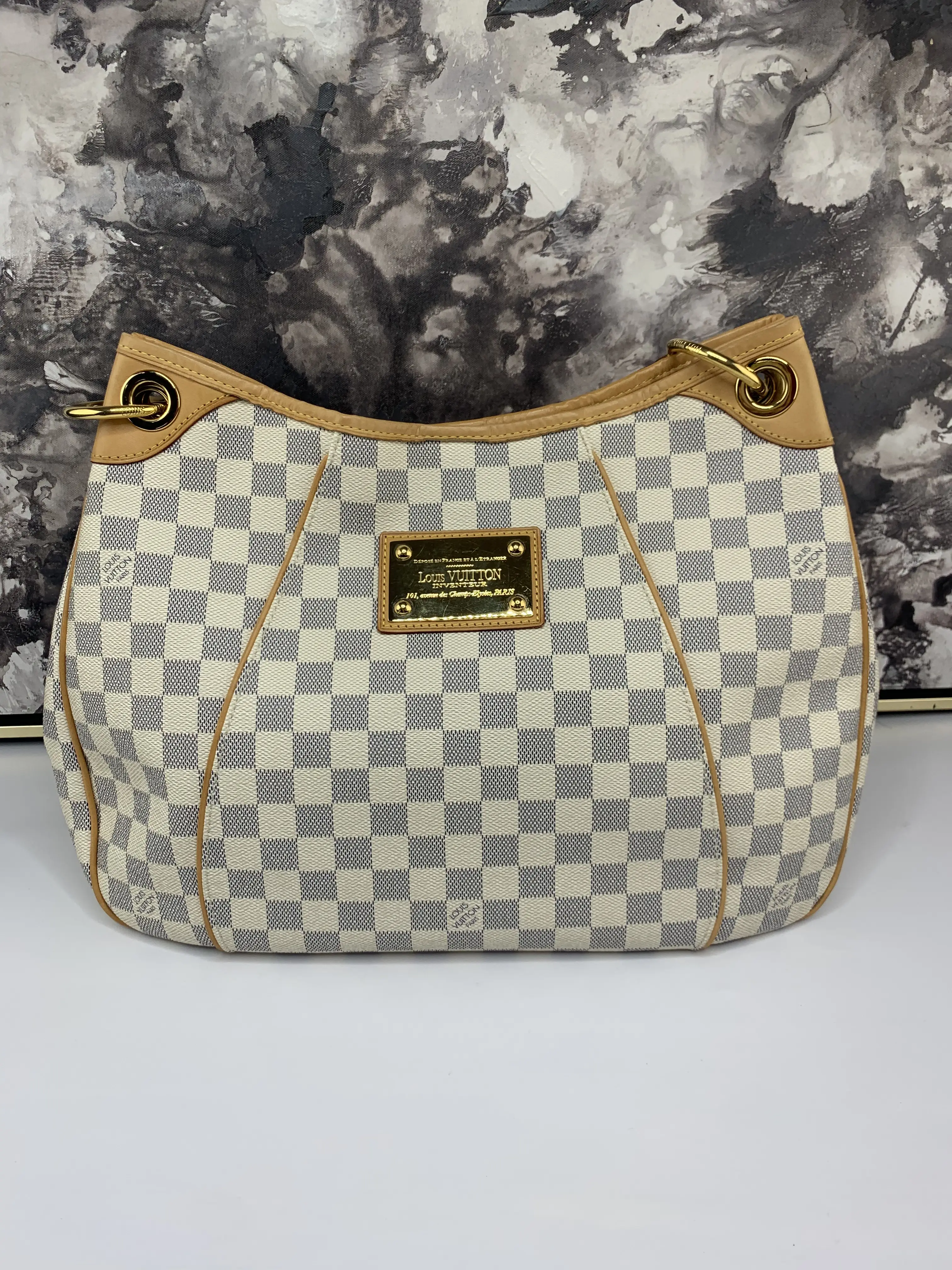 Pre-owned Louis Vuitton canvas tote bags Galleria PM Azur