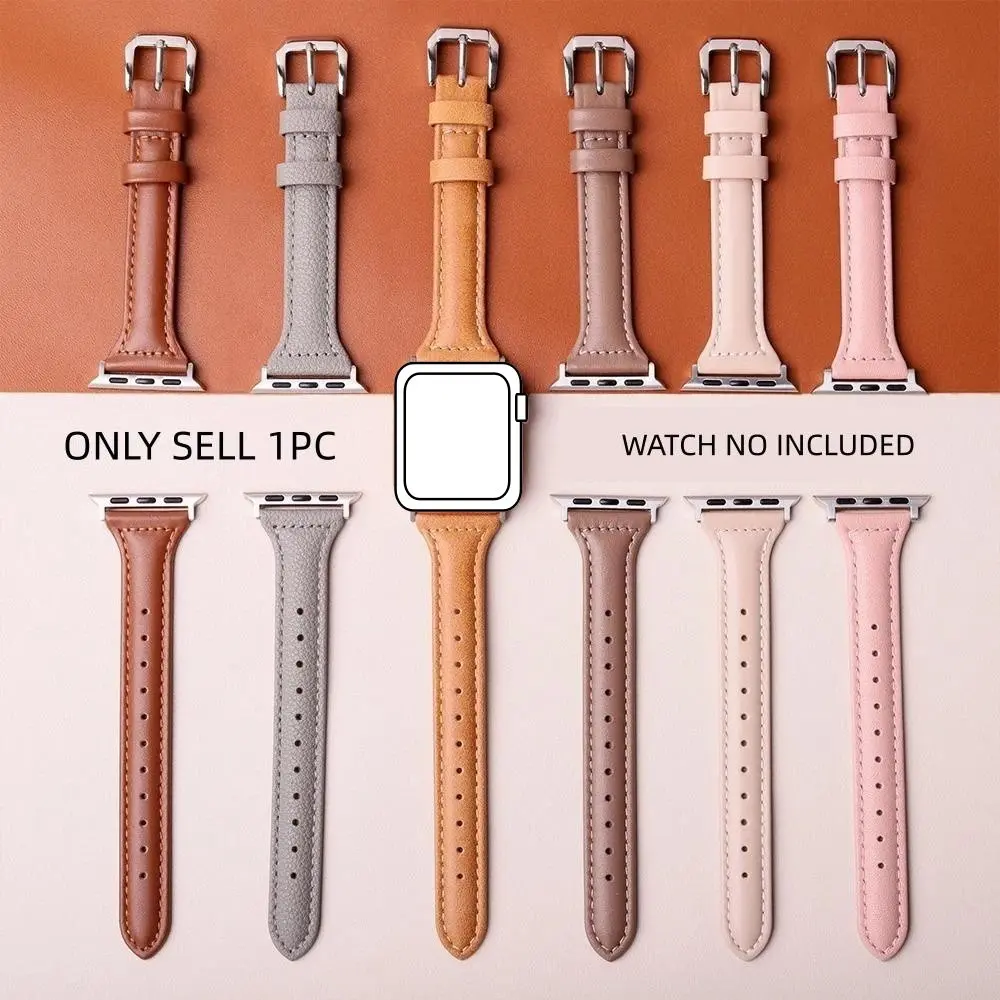 Fashionable Ultra-thin PU Leather Watch Band, 1 Count Replacement Watch Band Compatible with Apple Watch Series 9/8/7/6/5/4/SE Ultra, Smart Watch Accessories, Smart Watch Straps, Smartwatch Strap