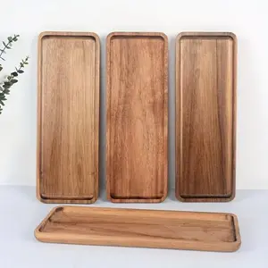 Wooden Serving Tray, 1 Count Snack Tea Coffee Jewelry Tray, Bathroom Tray, Home Decor Tray for Kitchen Dormitory Hotel Picnic Office