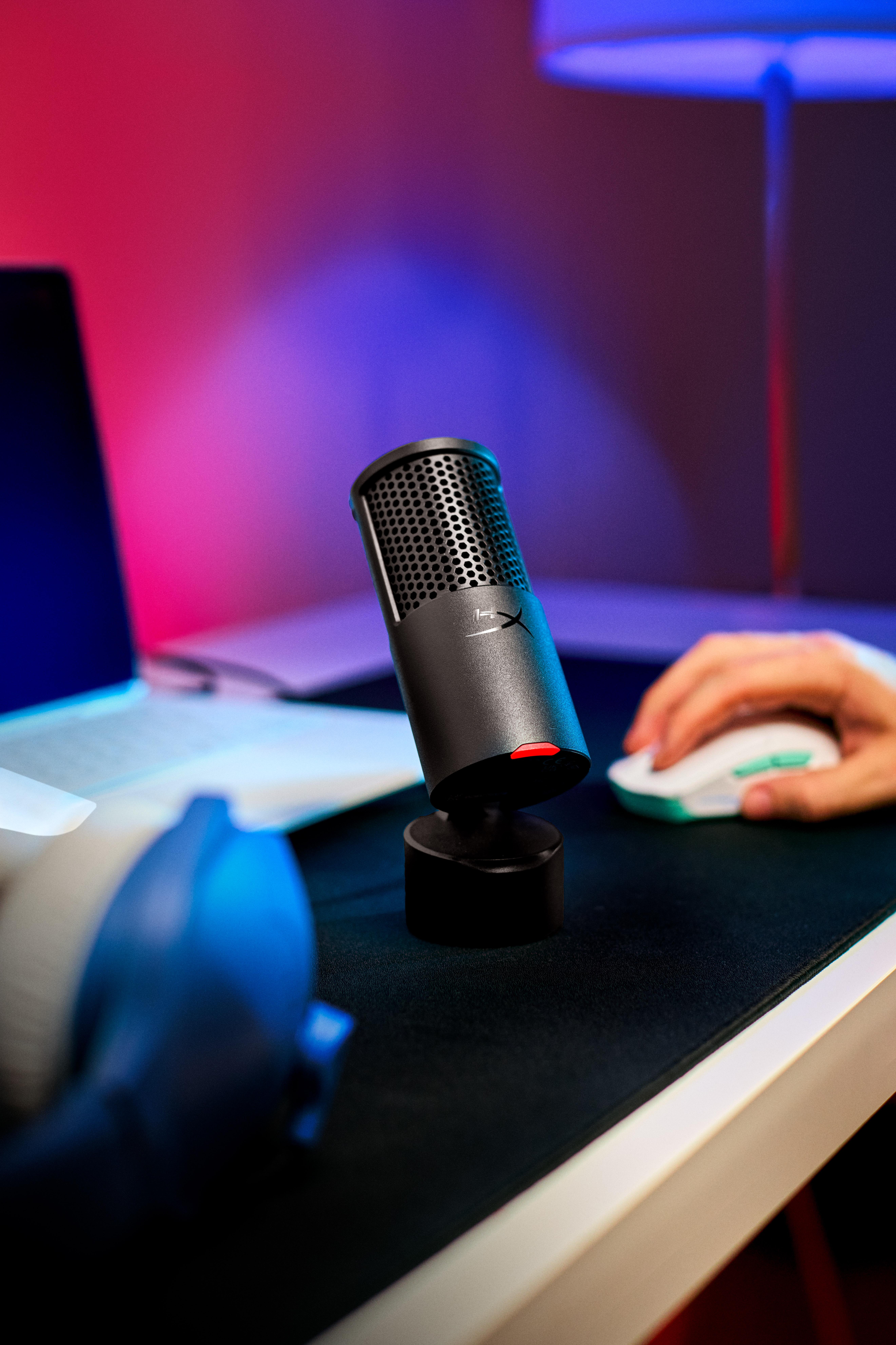 HyperX SoloCast 2 – Gaming USB Condenser Mic for PC, USB-C to USB-A, Built-in Pop Filter, Internal Shock Mount, Plug and Play, 24-bit / 96kHz, Compact Tiltable Stand, Audio Filter Adjustment with HyperX NGENUITY Software