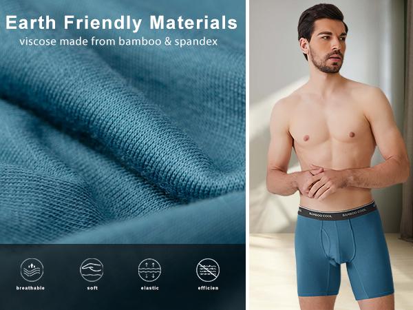 BAMBOOCOOL Men's Boxer Briefs - Breathable Moisture-Wicking Fabric, 3D Support Pouch, Tag-Free Waistband, High-Performance Stretch, S-3XL
