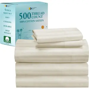 Cooling Split King Sheets - Deep Pocket for Adjustable Beds. California Design Den Split King Sheets.