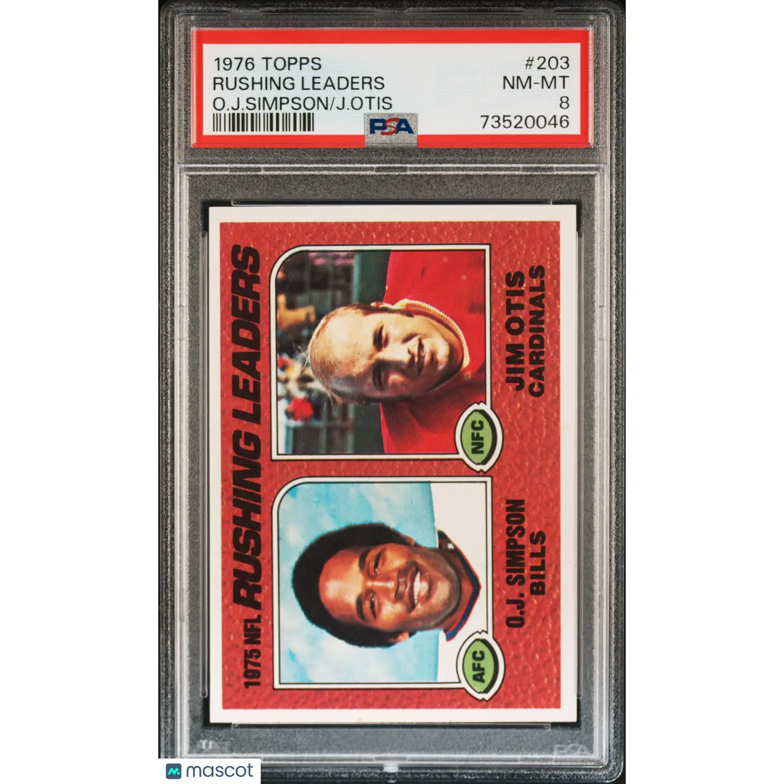 Rushing Leaders PSA 1976 Topps Football #203 8 73520046