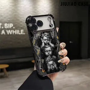 Little angel Pattern Aesthetic Electroplated TPU Casing For iphone 17 PRO MAX Air 16 Pro Max PLUS 15 14 13 12 11 Four Corners Anti-Fall Transparent Casual Soft Silicone Phone Cases