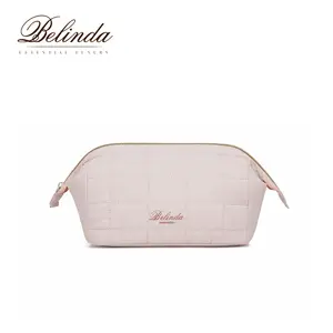 Belinda Down Wrist Bag Cosmetic Pouch, Women's Lightweight Padded Travel Cosmetic Organizer Bag, Multi-Functional Portable Pouch, Quilted Design for Daily Work and Sports
