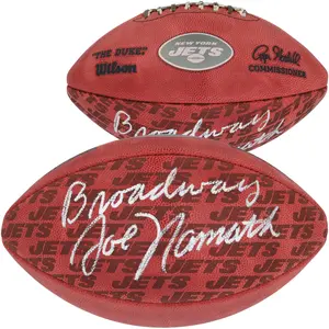 Joe Namath New York Jets Autographed Duke Showcase Football with "Broadway" Inscription - Fanatics Authentic Certified